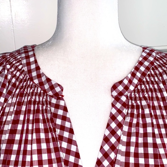 Crown & Ivy Burgundy Gingham Plaid Shirt M - Picture 2 of 6